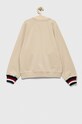 Detská bavlnená mikina Tommy Hilfiger KS0KS00496.9BYX béžová AW23