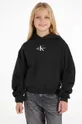 črna Otroški bombažen pulover Calvin Klein Jeans Dekliški