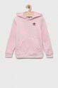 Detská mikina adidas Originals s kapucňou ružová IJ9715