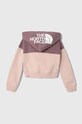 The North Face hanorac de bumbac pentru copii G DREW PEAK CROP P/O HOODIE NF0A82EM violet AW23