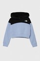 Παιδική βαμβακερή μπλούζα The North Face G DREW PEAK CROP P/O HOODIE βαμβάκι μπλε NF0A82EM