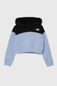 kék The North Face gyerek melegítőfelső pamutból G DREW PEAK CROP P/O HOODIE Lány