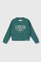 Abercrombie & Fitch bluza copii imprimeu turcoaz KI252.3086