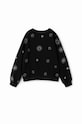 Детская хлопковая кофта Desigual 23WGSK06 чёрный AW23