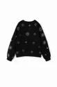 Otroški bombažen pulover Desigual črna