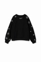 Девочка Детская хлопковая кофта Desigual 23WGSK06 чёрный
