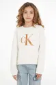 бежевий Дитяча кофта Calvin Klein Jeans Для дівчаток