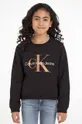 czarny Calvin Klein Jeans bluza dziecięca Dziewczęcy