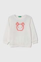 Дитяча кофта United Colors of Benetton без капюшона білий 32N4G10AF.P.SEASONAL
