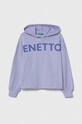 United Colors of Benetton bluza bawełniana dziecięca nadruk fioletowy 3J68C202L.G.SEASONAL