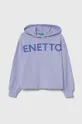 vijolična Otroški bombažen pulover United Colors of Benetton Dekliški