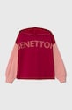 United Colors of Benetton bluza bawełniana dziecięca nadruk różowy 3J68C202L.G.SEASONAL