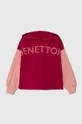 ružová Detská bavlnená mikina United Colors of Benetton Dievčenský