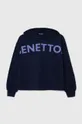 mornarsko modra Otroški bombažen pulover United Colors of Benetton Dekliški