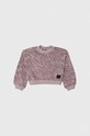 Детская хлопковая кофта Sisley 3NTDX1039.G.SEASONAL розовый AW23