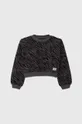 črna Otroški bombažen pulover Sisley Dekliški