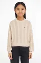 бежевый Детский хлопковый свитер Tommy Hilfiger Для девочек