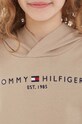 Детски памучен суичър Tommy Hilfiger KS0KS00205.128.176.9BYX бежов