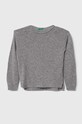 United Colors of Benetton gyerek gyapjú pulóver melanzs szürke 124YC103Y.G.SEASONAL