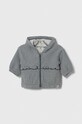 United Colors of Benetton hanorac de bumbac pentru bebelusi cu modele gri 33T1A500V.W.SEASONAL