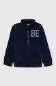 Detská mikina United Colors of Benetton bez kapucne tmavomodrá 32N4C502R.G.SEASONAL