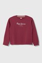 Pepe Jeans bluza bawełniana dziecięca nadruk bordowy PG581317