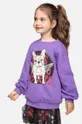 vijolična Otroški bombažen pulover Coccodrillo Dekliški