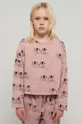 roza Otroški bombažen pulover Bobo Choses Dekliški