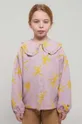 Bobo Choses koszula bawełniana dziecięca wzorzyste fioletowy 223AC089