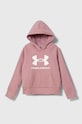 Under Armour bluza dziecięca UA Rival Fleece BLÂ z kapturem różowy 1379615