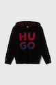 Детски суичър HUGO с качулка черен G25149.114.150