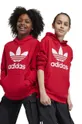 adidas Originals bluza dziecięca TREFOIL z kapturem czerwony IJ7201