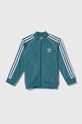 Otroški pulover adidas Originals IJ7285 turkizna AW23