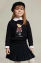 crna Dječja dukserica Polo Ralph Lauren Za djevojčice