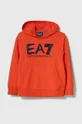oranžna Otroški bombažen pulover EA7 Emporio Armani Otroški