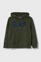 Detská bavlnená mikina EA7 Emporio Armani bavlna zelená 6RBM64.BJ05Z