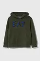 zelena Otroški bombažen pulover EA7 Emporio Armani Otroški