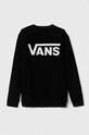 Detská bavlnená mikina Vans VANS CLASSIC CREW bavlna čierna VN0008CA