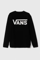 fekete Vans gyerek melegítőfelső pamutból VANS CLASSIC CREW Gyerek