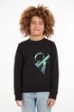 Detská mikina Calvin Klein Jeans bez kapucne čierna IB0IB01854.9BYX