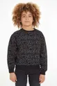 fekete Calvin Klein Jeans gyerek melegítőfelső pamutból Gyerek