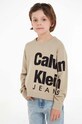 Calvin Klein Jeans sweter bawełniany dziecięcy pozostałe beżowy IB0IB01874.9BYX