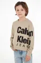 μπεζ Παιδικό βαμβακερό πουλόβερ Calvin Klein Jeans Παιδικά