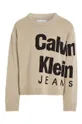 Calvin Klein Jeans sweter bawełniany dziecięcy beżowy