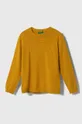 żółty United Colors of Benetton sweter bawełniany dziecięcy Dziecięcy