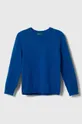 блакитний Дитячий бавовняний светр United Colors of Benetton Дитячий