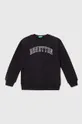 μαύρο Παιδική βαμβακερή μπλούζα United Colors of Benetton Παιδικά