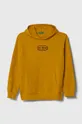 rumena Otroški bombažen pulover United Colors of Benetton Otroški