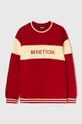 czerwony United Colors of Benetton bluza bawełniana dziecięca Dziecięcy