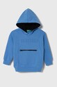 Дитяча бавовняна кофта United Colors of Benetton з капюшоном блакитний 3J68G200H.P.SEASONAL